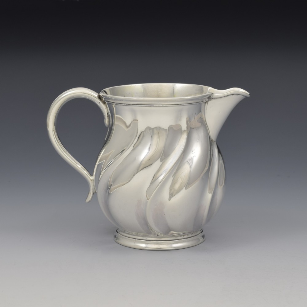 Unusual William IV Spiral Fluted Wrythen Silver Milk / Cream Jug View IX