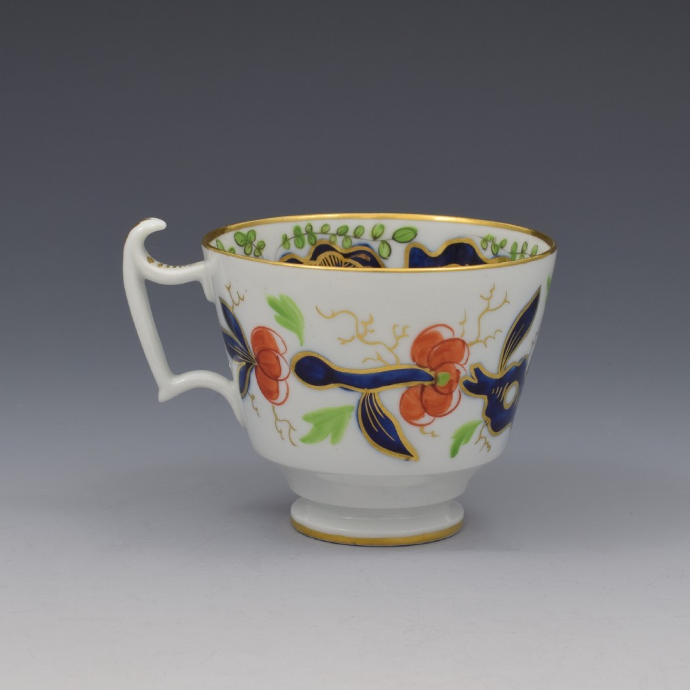 Georgian Coalport Porcelain Imari Pattern Coffee Cup & Saucer c.1815 View V