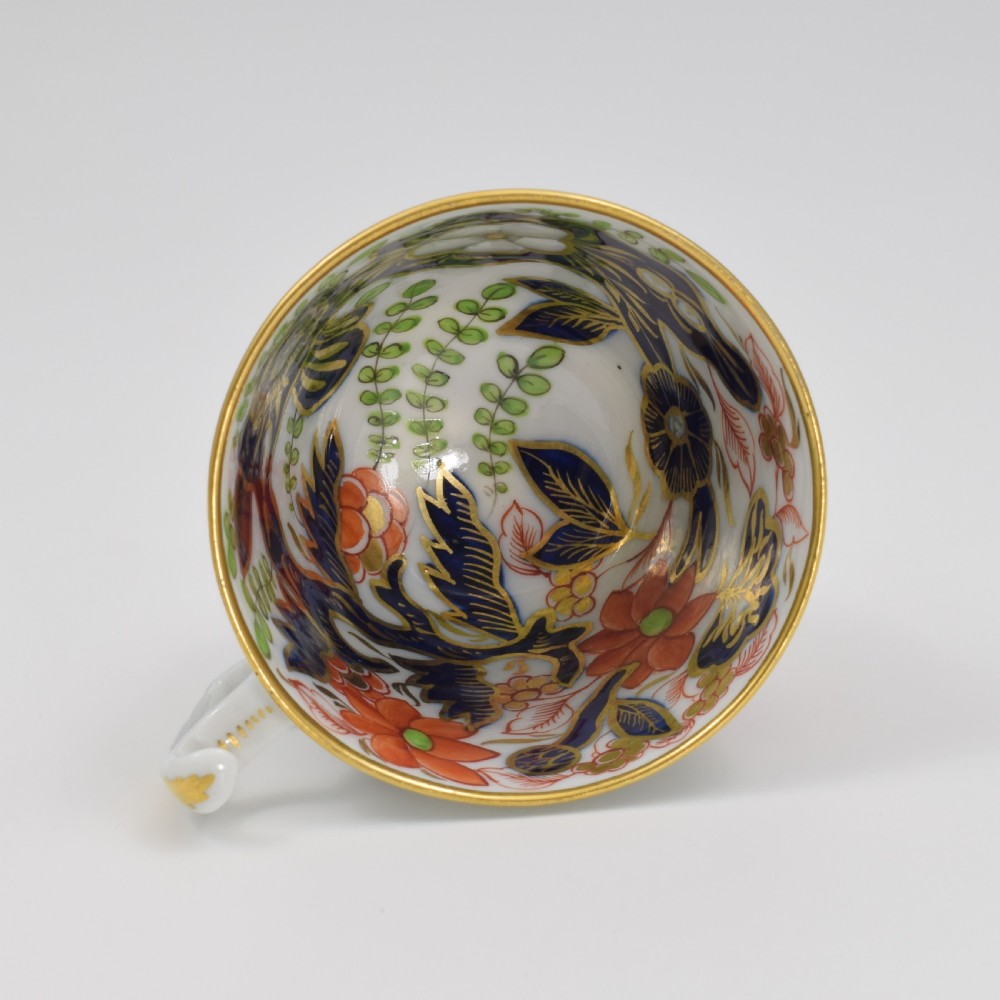 Georgian Coalport Porcelain Imari Pattern Coffee Cup & Saucer c.1815 View XI