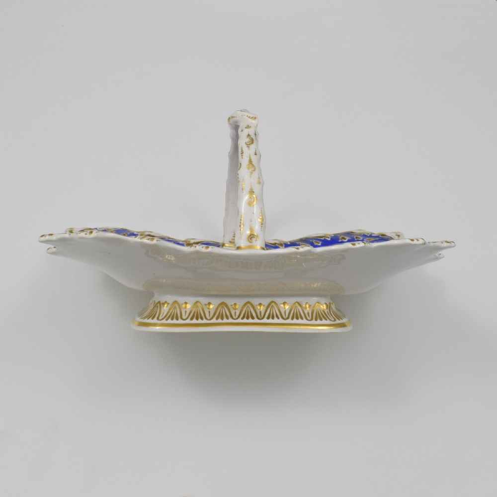Chamberlain Worcester Porcelain Basket / Card Tray View Of Worcester c.1840 View IX