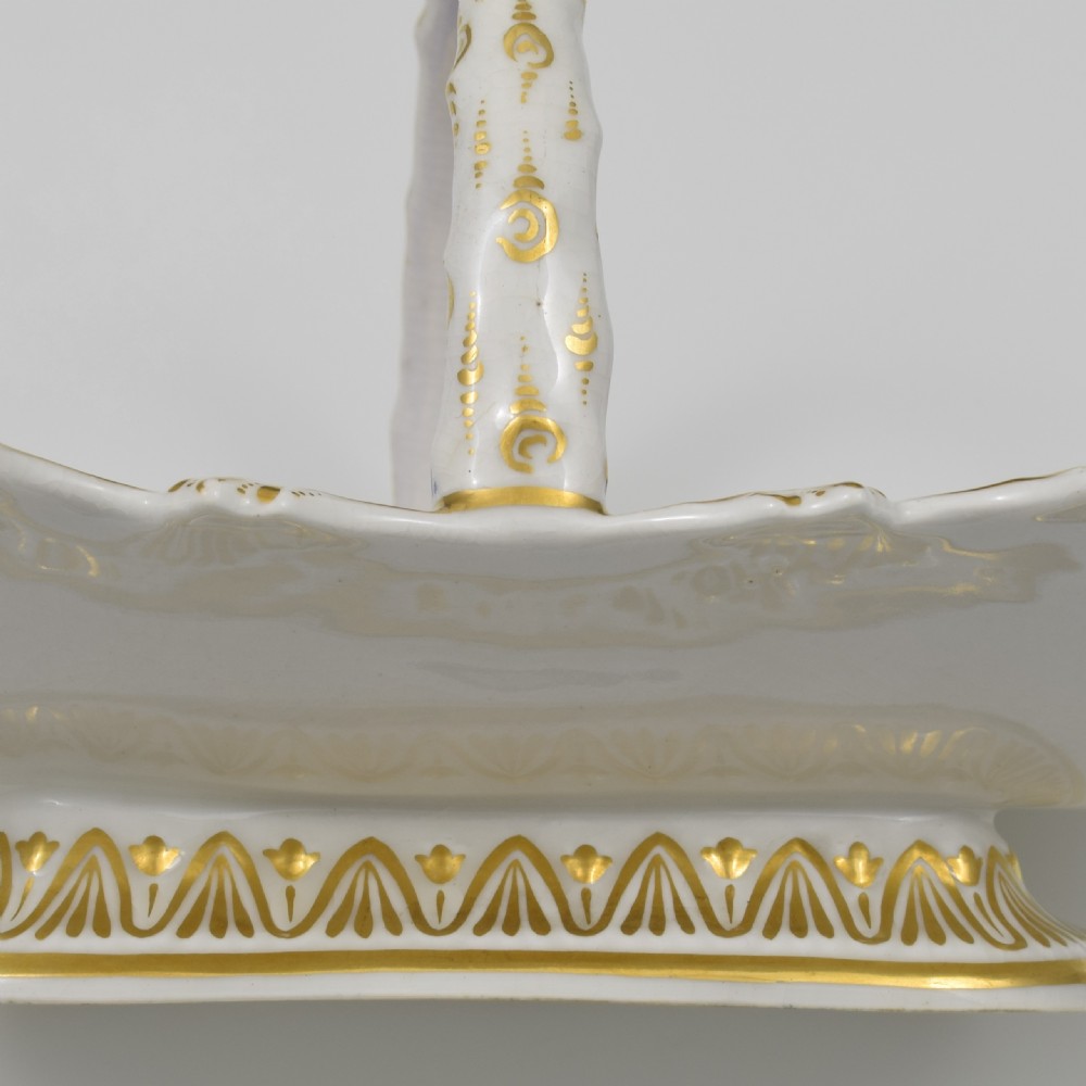 Chamberlain Worcester Porcelain Basket / Card Tray View Of Worcester c.1840 View X