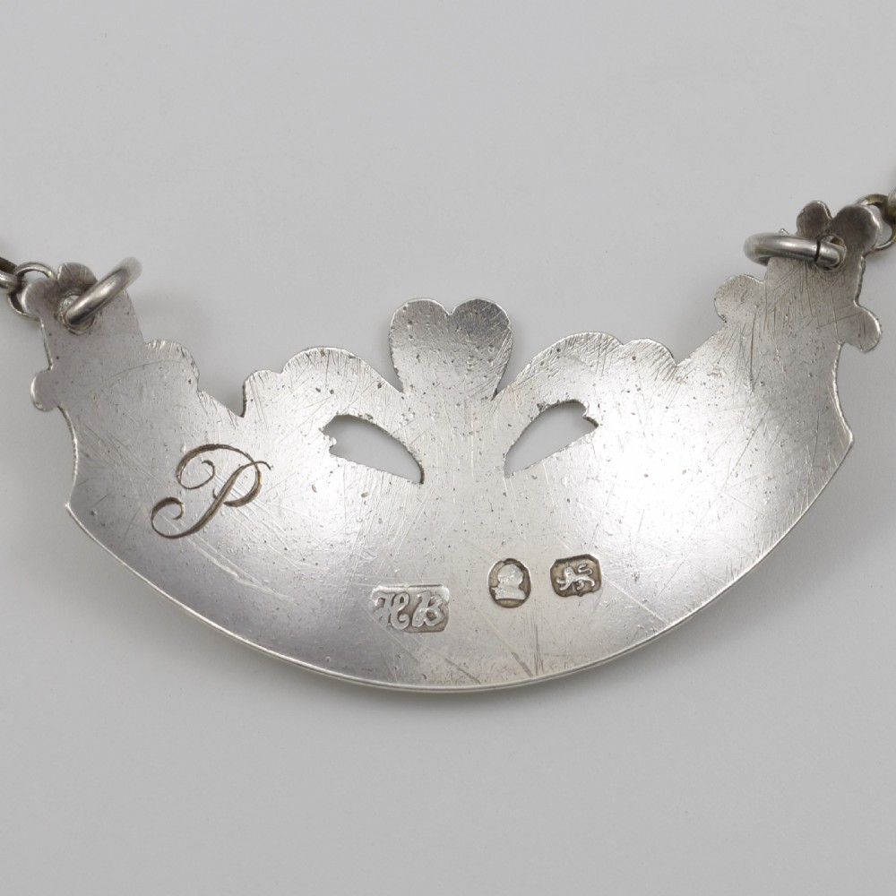 Georgian Silver Hester Bateman Prince Of Wales Feathers Madeira Decanter Wine Label c.1786 View IV