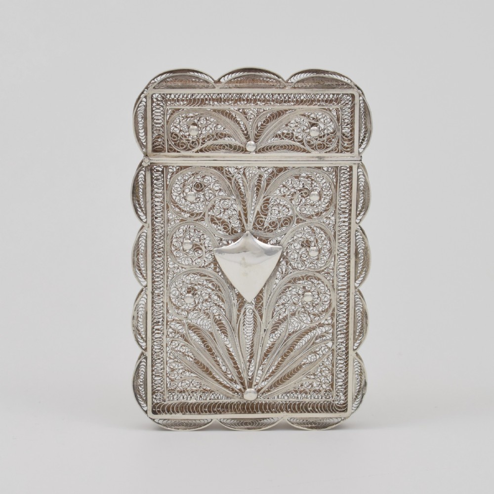 Fine Chinese Export Silver Filigree Card Case c.1880 View III