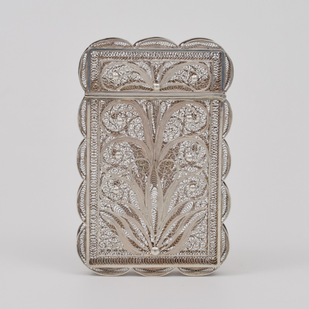 Fine Chinese Export Silver Filigree Card Case c.1880 View IV