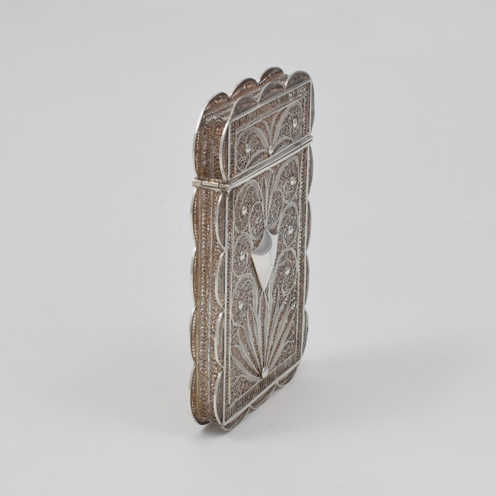 Fine Chinese Export Silver Filigree Card Case c.1880 View VIII