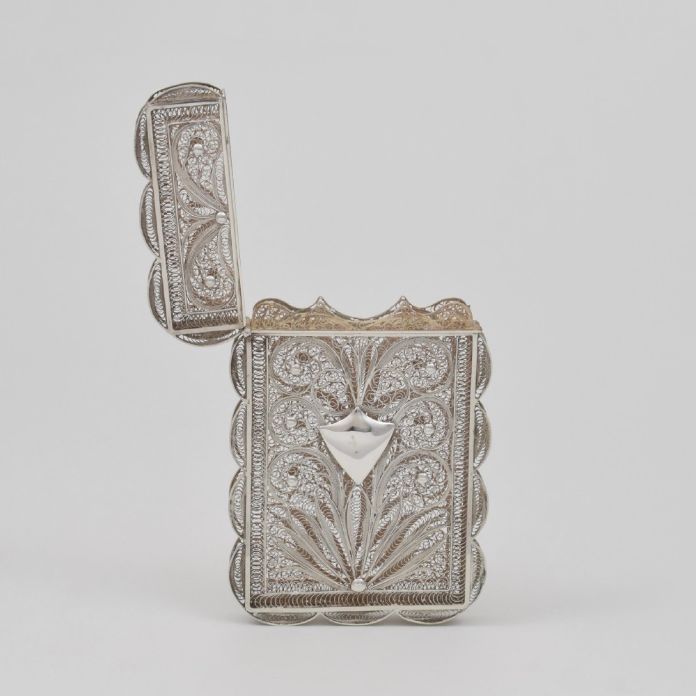 Fine Chinese Export Silver Filigree Card Case c.1880 View X