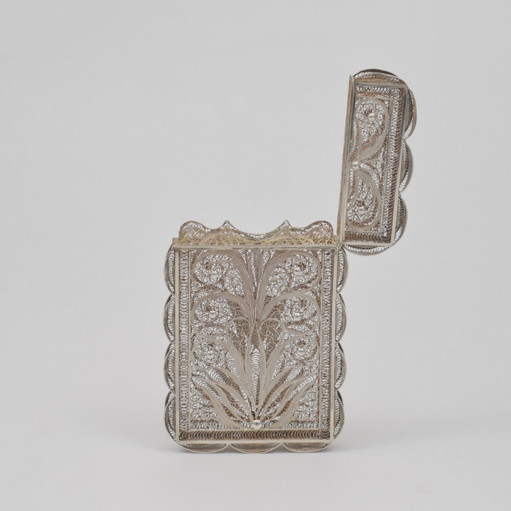 Fine Chinese Export Silver Filigree Card Case c.1880 View XI