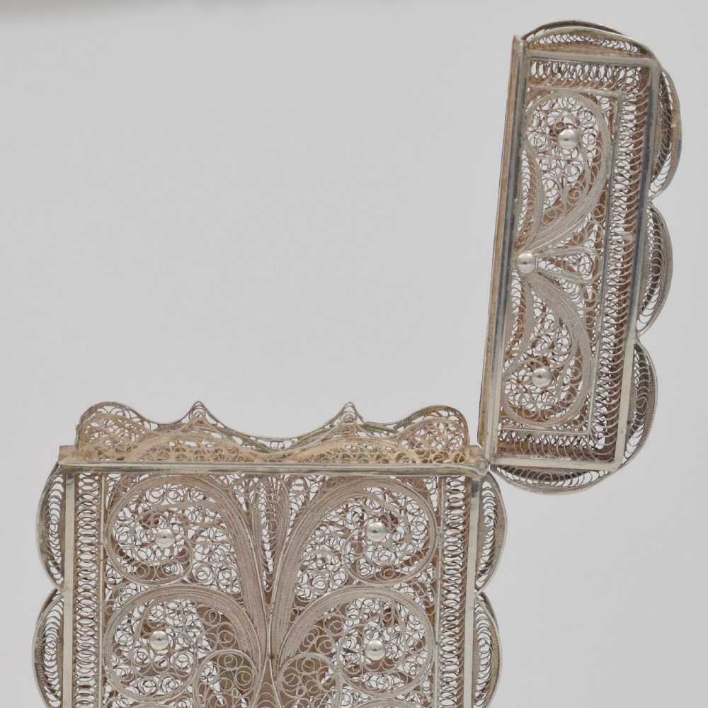 Fine Chinese Export Silver Filigree Card Case c.1880 View XII