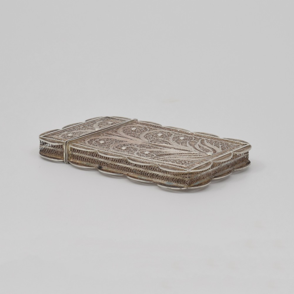 Fine Chinese Export Silver Filigree Card Case c.1880 View XIV