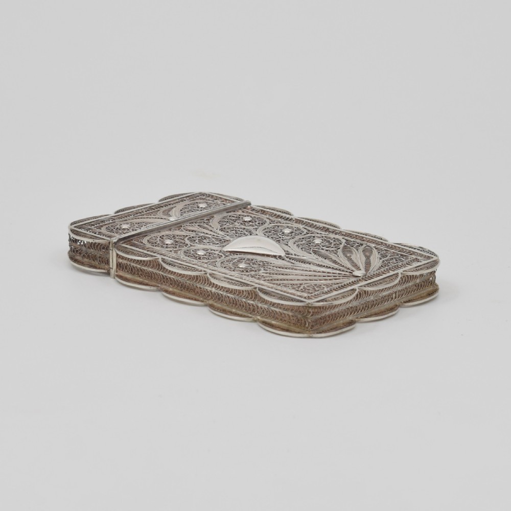 Fine Chinese Export Silver Filigree Card Case c.1880 View XV