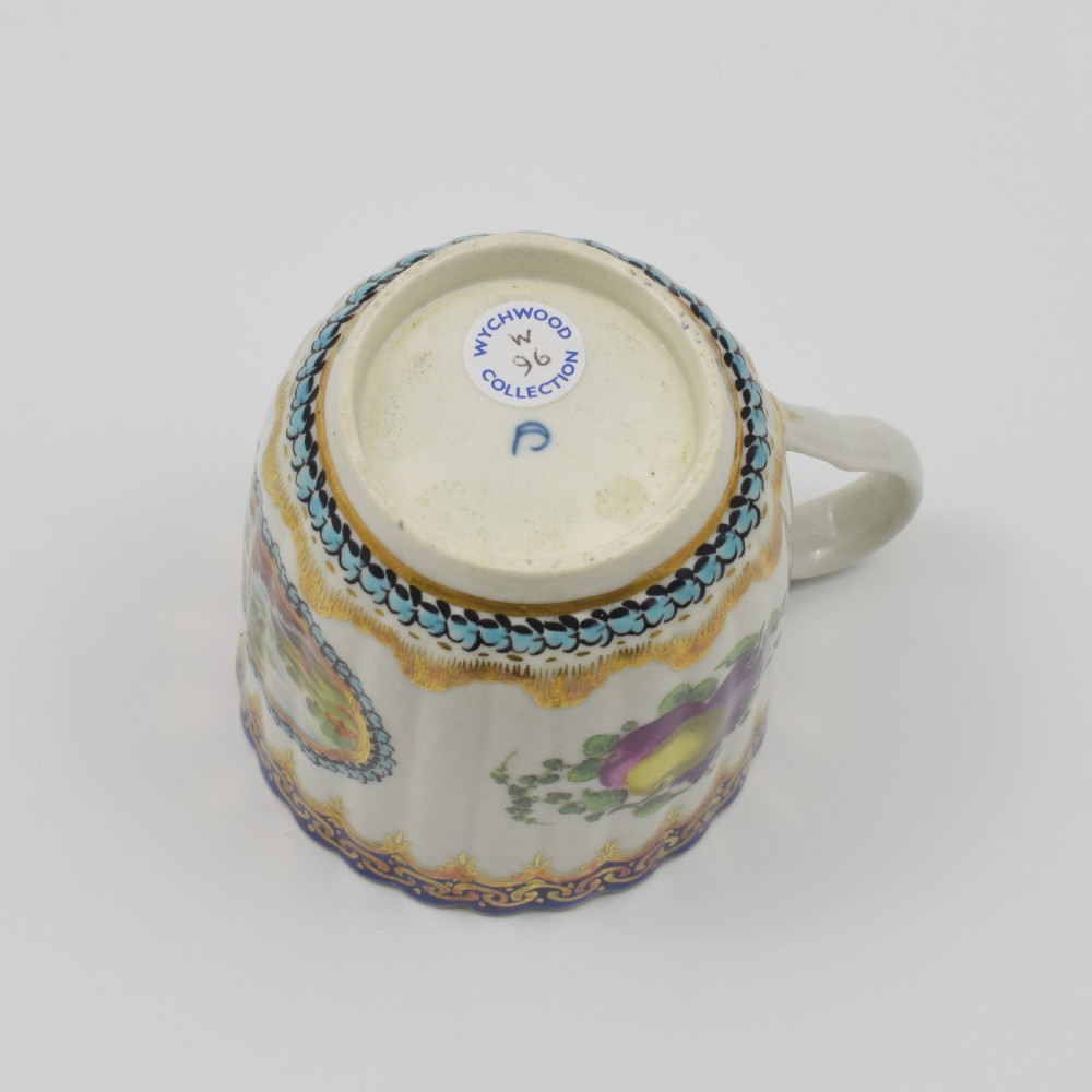 First Period Worcester Porcelain Coffee Cup Dalhousie Pattern c.1780 View V