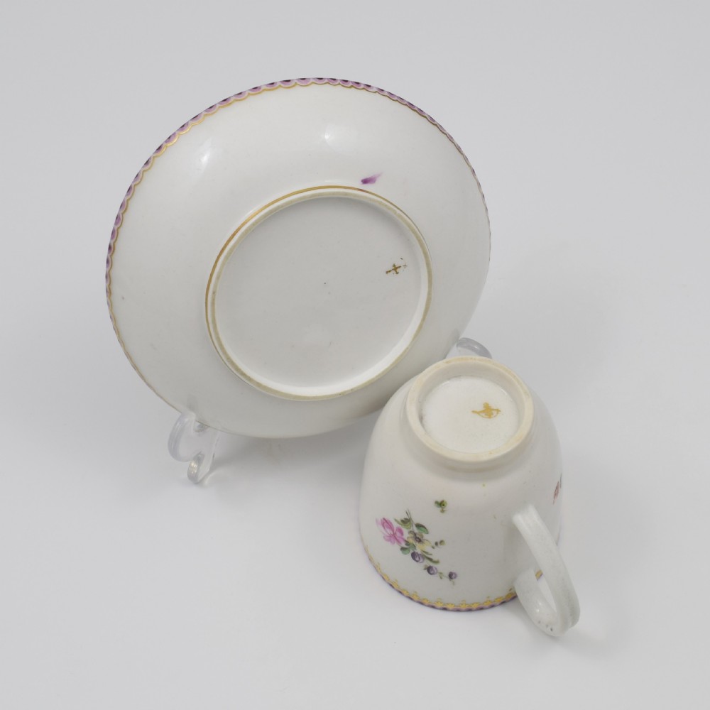 Chelsea Derby Porcelain Coffee Cup & Saucer c.1770 View X