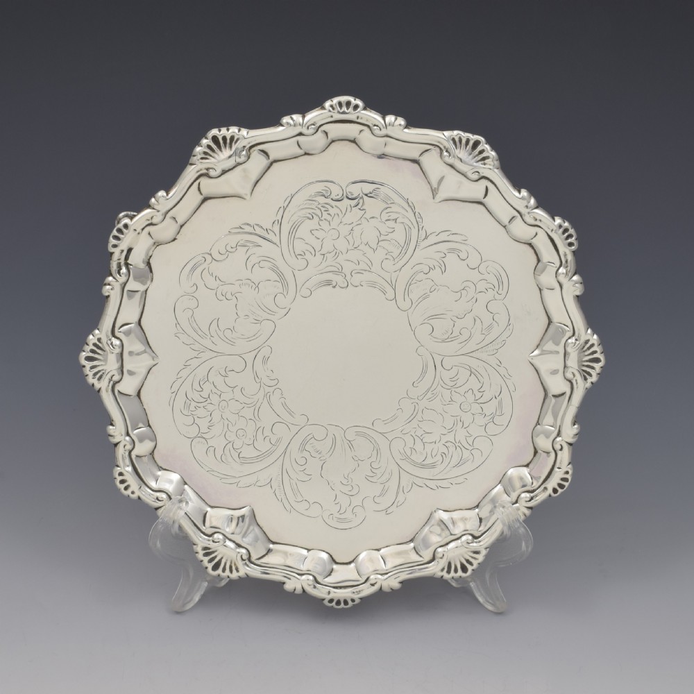 Fine Georgian Silver Waiter / Salver Ebenezer Coker 1769
