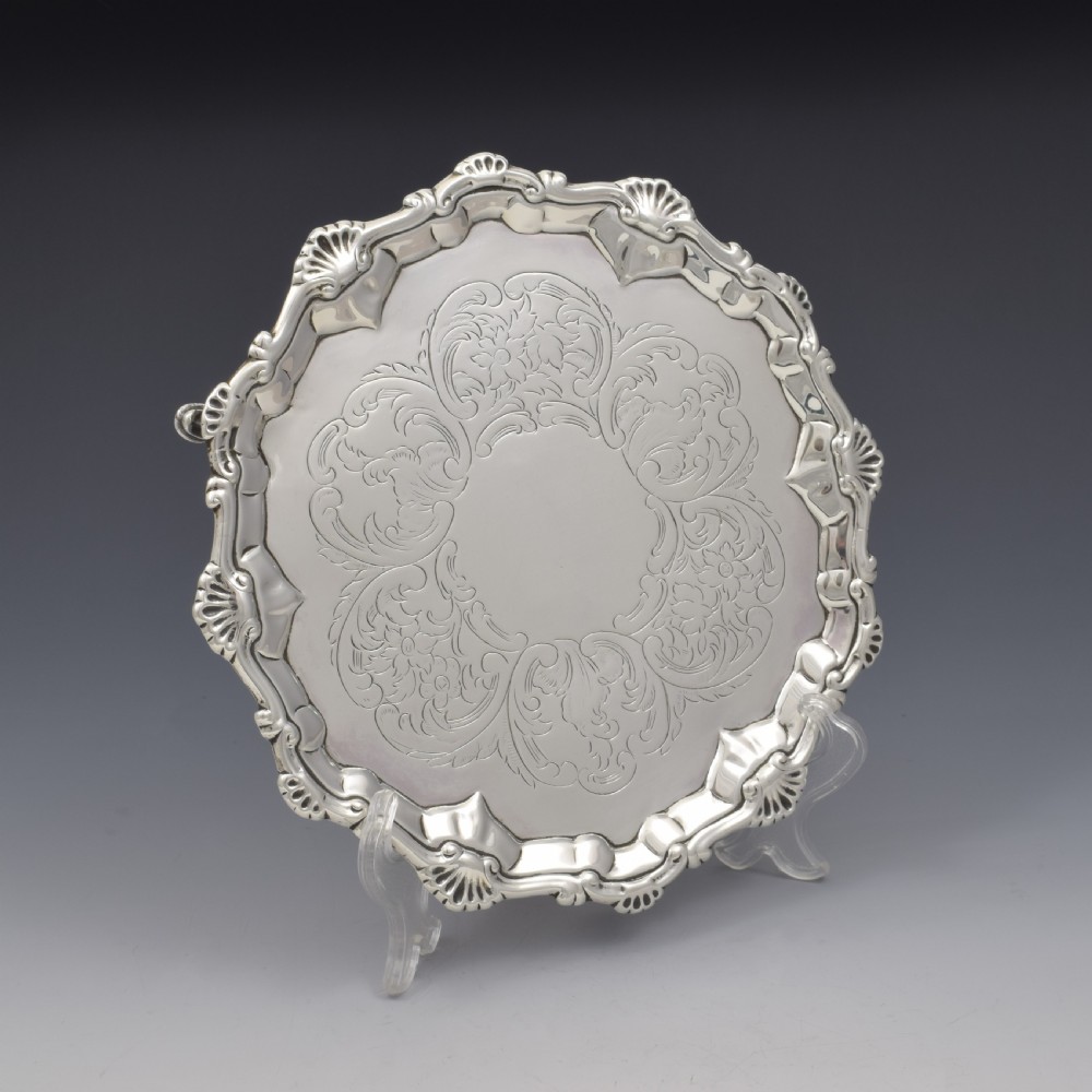 Fine Georgian Silver Waiter / Salver Ebenezer Coker 1769 View II
