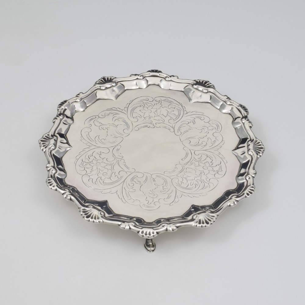 Fine Georgian Silver Waiter / Salver Ebenezer Coker 1769 View III