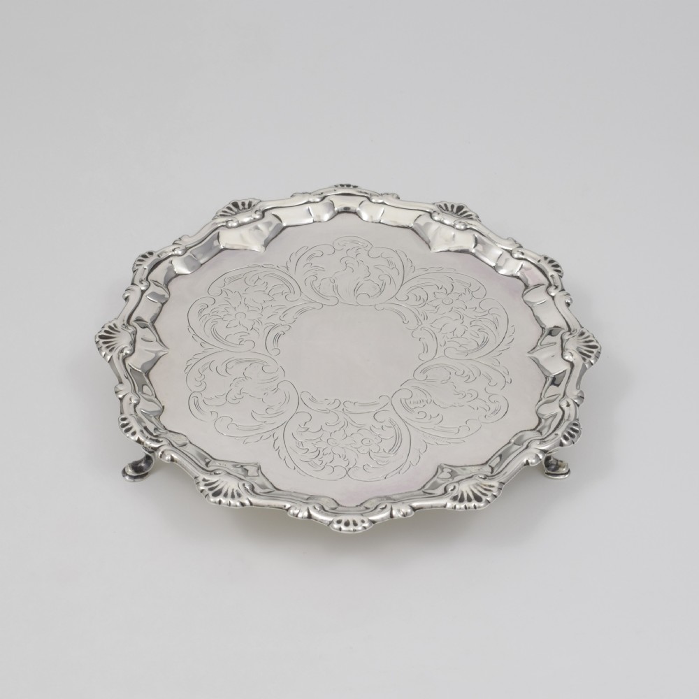 Fine Georgian Silver Waiter / Salver Ebenezer Coker 1769 View IV