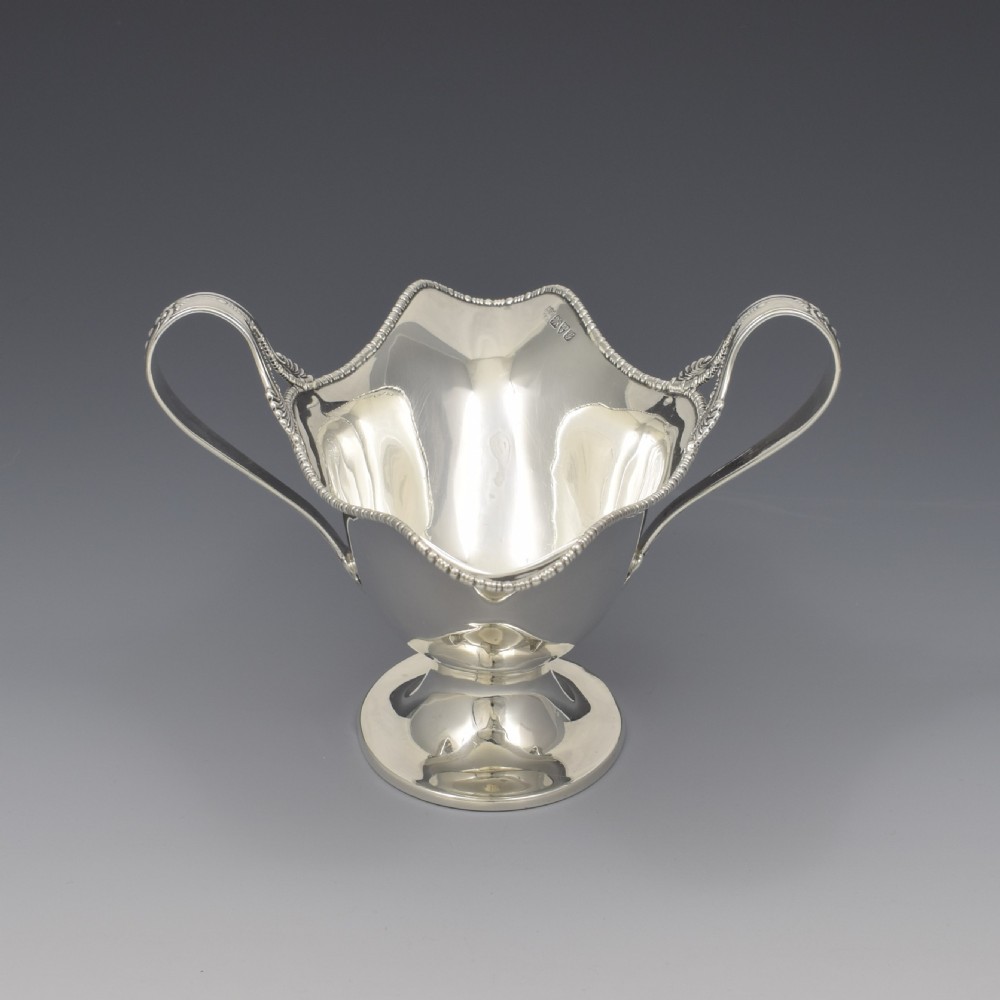 Striking Edwardian Silver Double Lipped Pedestal Sauce Boat Chester 1907 View III