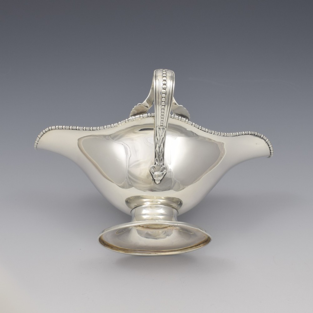 Striking Edwardian Silver Double Lipped Pedestal Sauce Boat Chester 1907 View IX