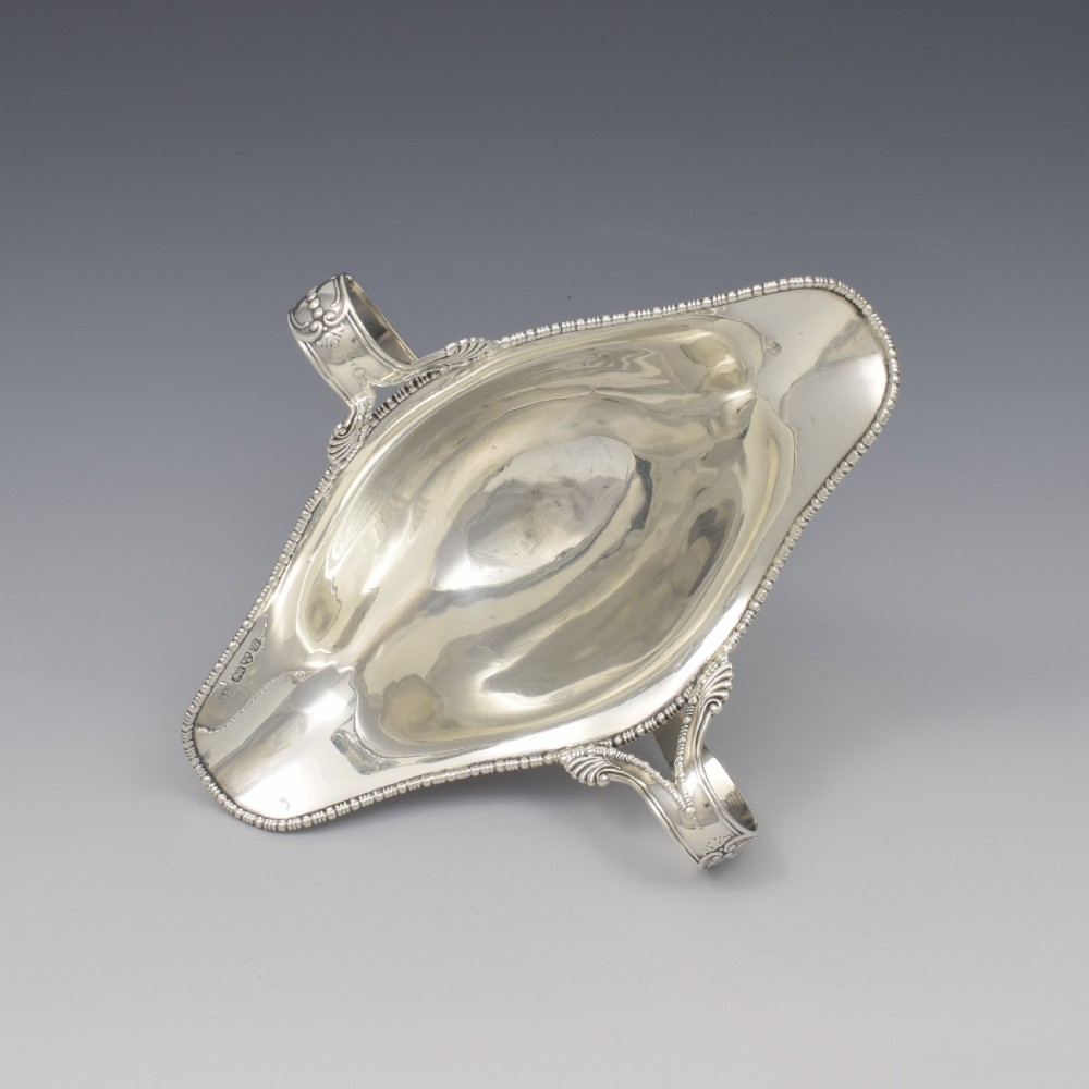 Striking Edwardian Silver Double Lipped Pedestal Sauce Boat Chester 1907 View X