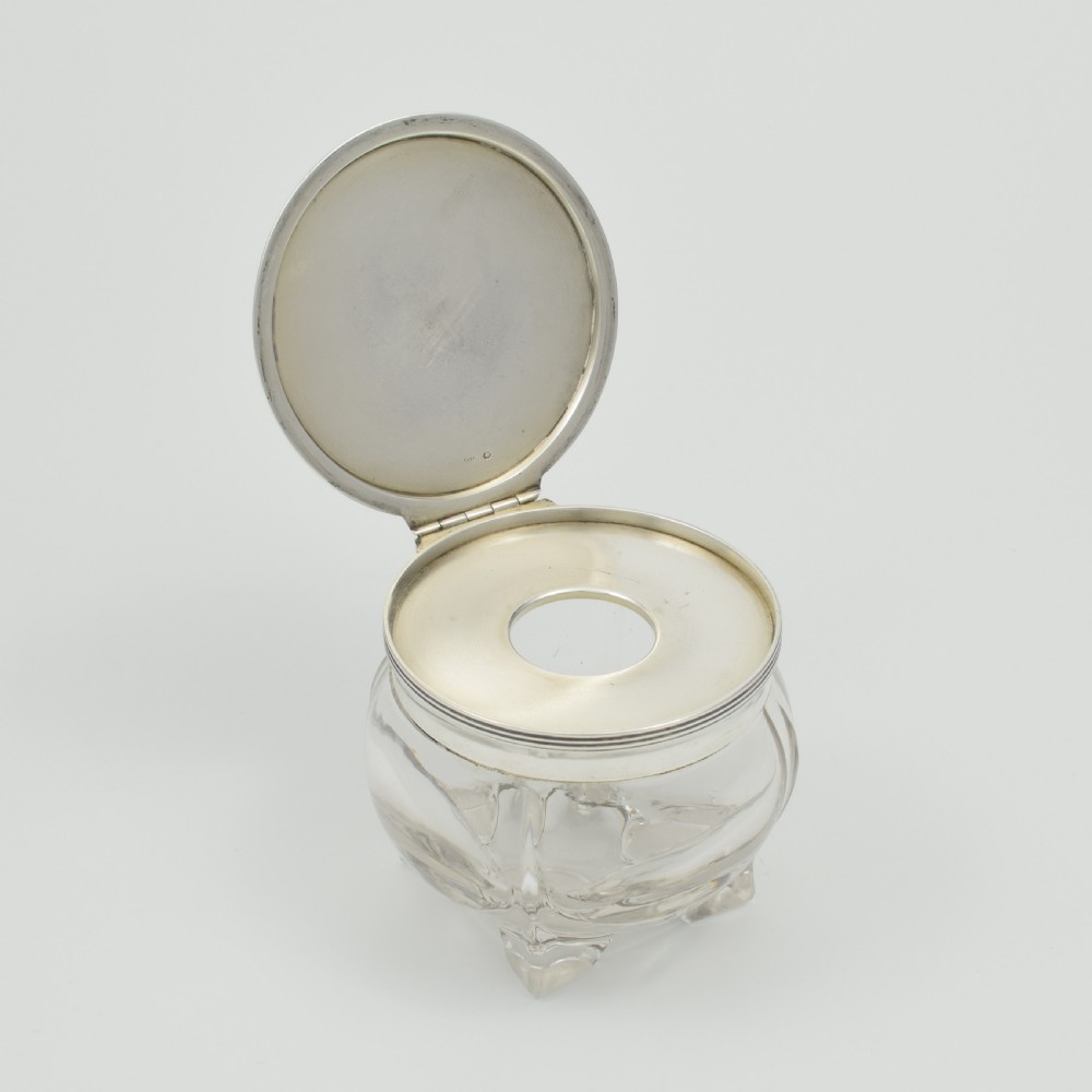 Fine Austrian Red Guilloche Enamel Silver & Cut Glass Jar Georg Adam Scheid c.1900 View XI