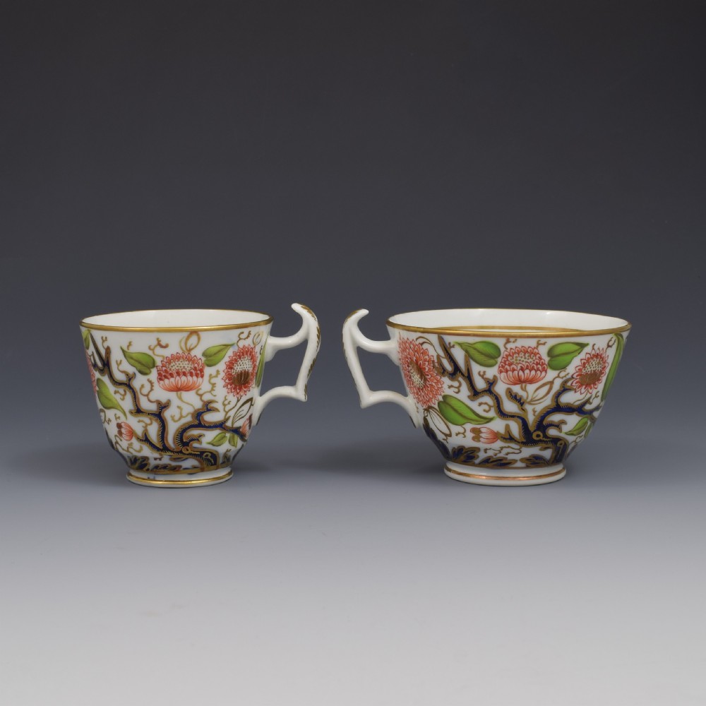 Fine English Regency Porcelain Teacup, Coffee Cup & Saucer Trio View III