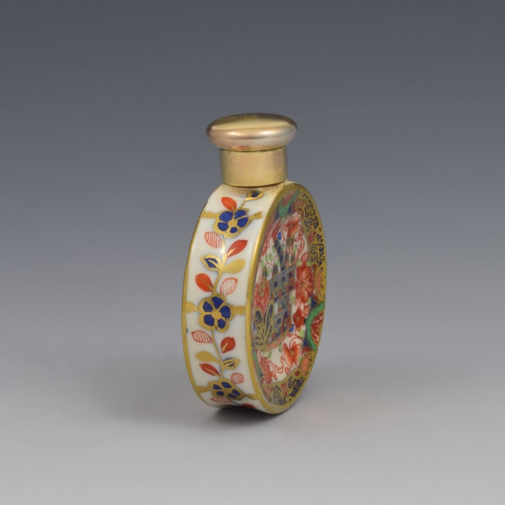 Sampson Mordan & Co. Silver Gilt & Imari Porcelain Scent Perfume Bottle Spode 967 View VIII