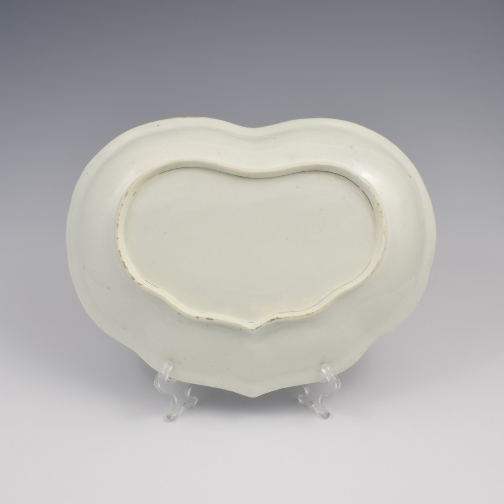 Rare First Period Worcester Porcelain Heart / Kidney Shape Dessert Dish / Compotier c.1765 View V