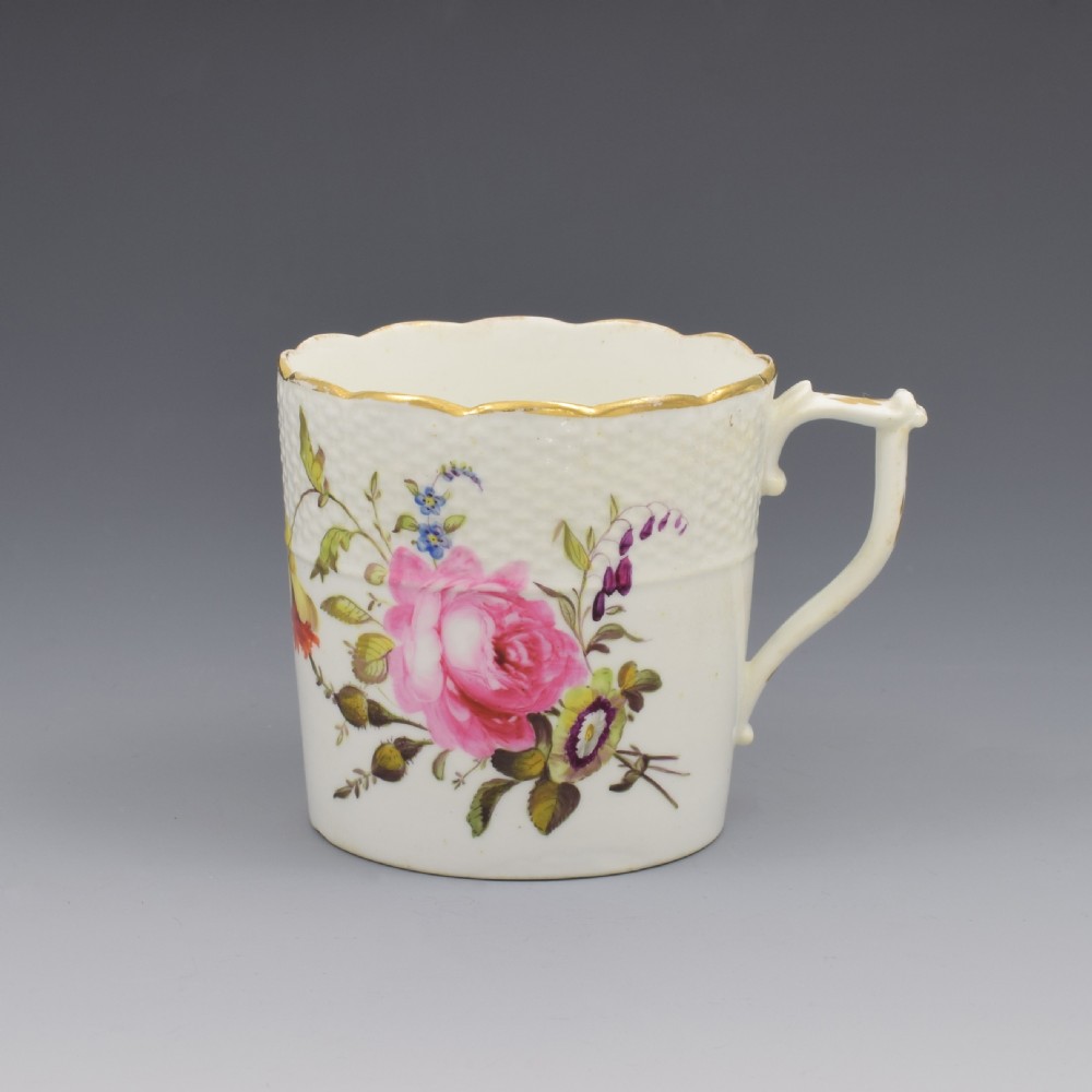 Fine Georgian Derby Porcelain Bastetweave Coffee Can c.1820
