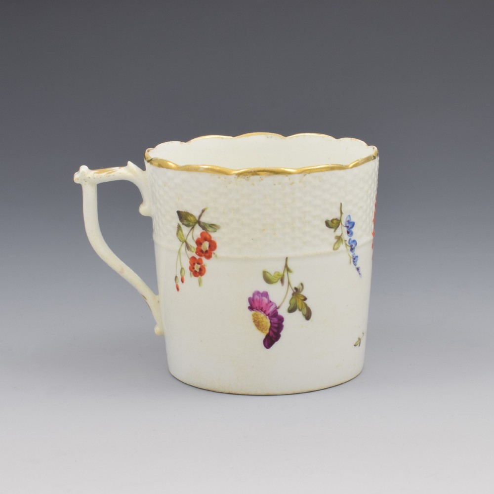 Fine Georgian Derby Porcelain Bastetweave Coffee Can c.1820 View III