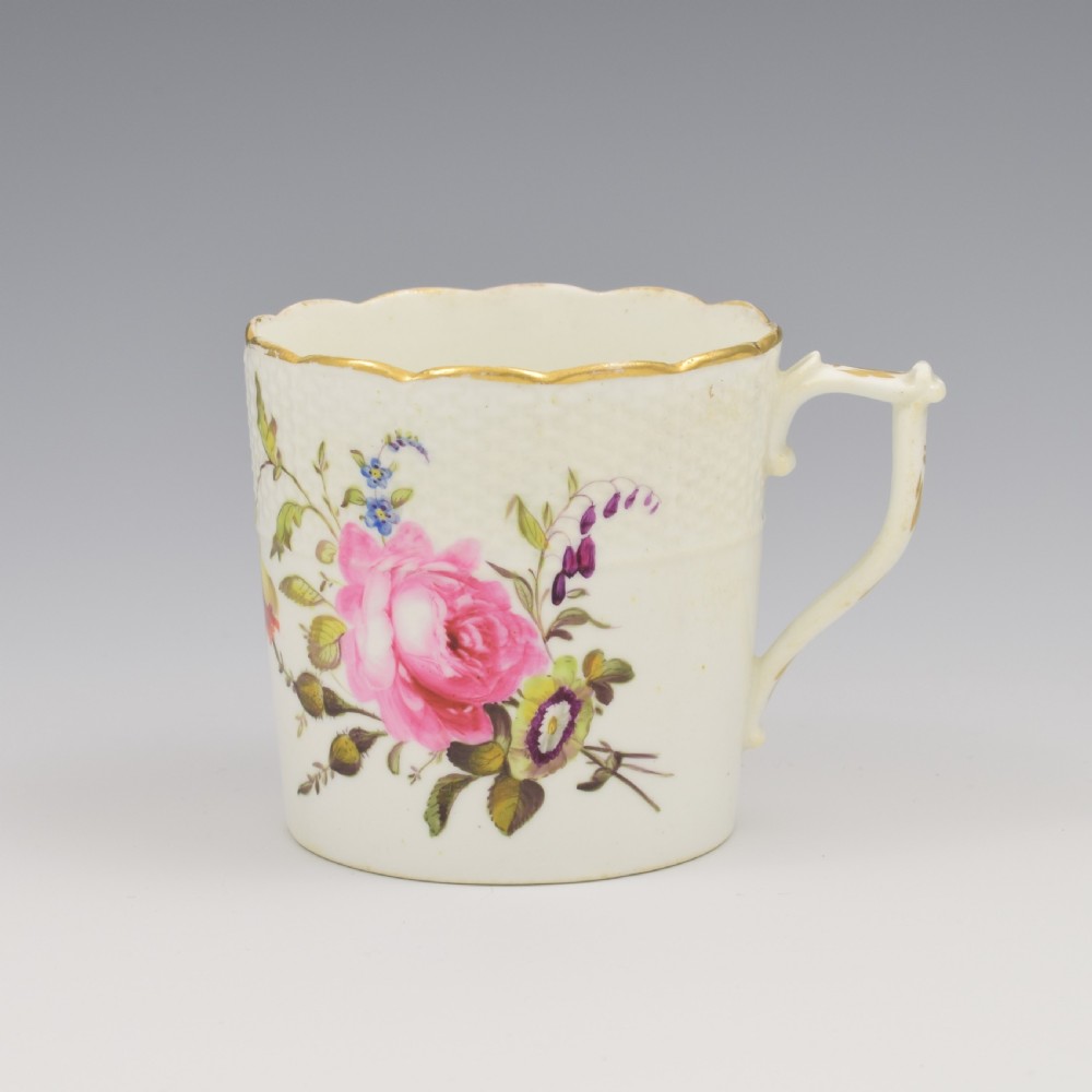 Fine Georgian Derby Porcelain Bastetweave Coffee Can c.1820 View IV