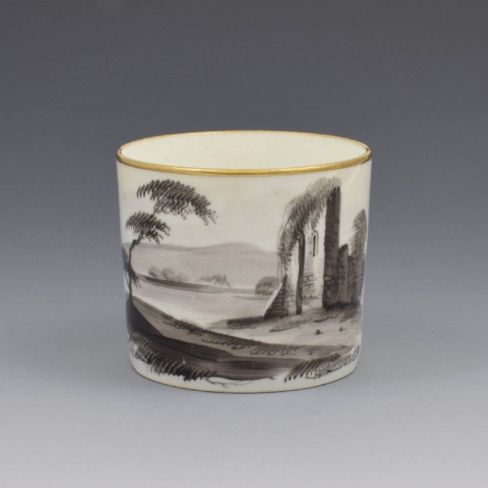 Georgian Minton Porcelain Hand Painted Coffee Can Ruins Pattern 119
