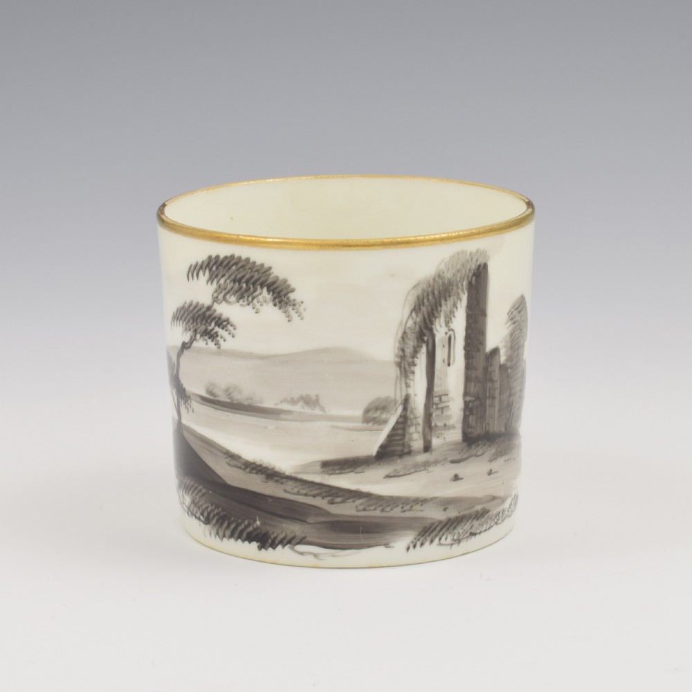 Georgian Minton Porcelain Hand Painted Coffee Can Ruins Pattern 119 View III