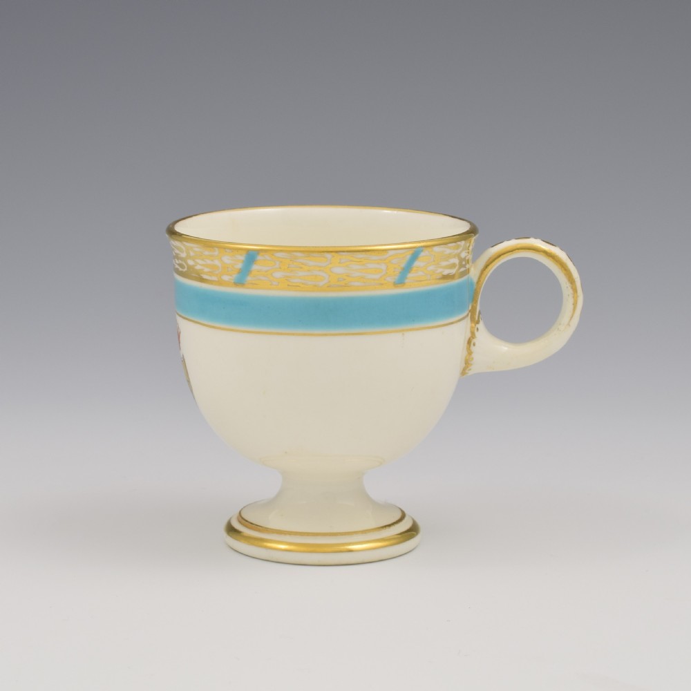 Royal Worcester Porcelain Armorial Pedestal Cup & Saucer Spanish Coronet View V