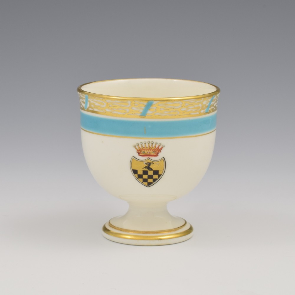 Royal Worcester Porcelain Armorial Pedestal Cup & Saucer Spanish Coronet View VI
