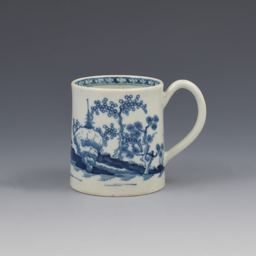 Rare First Period Worcester Small Porcelain Coffee Can Cannonball c.1760 View III