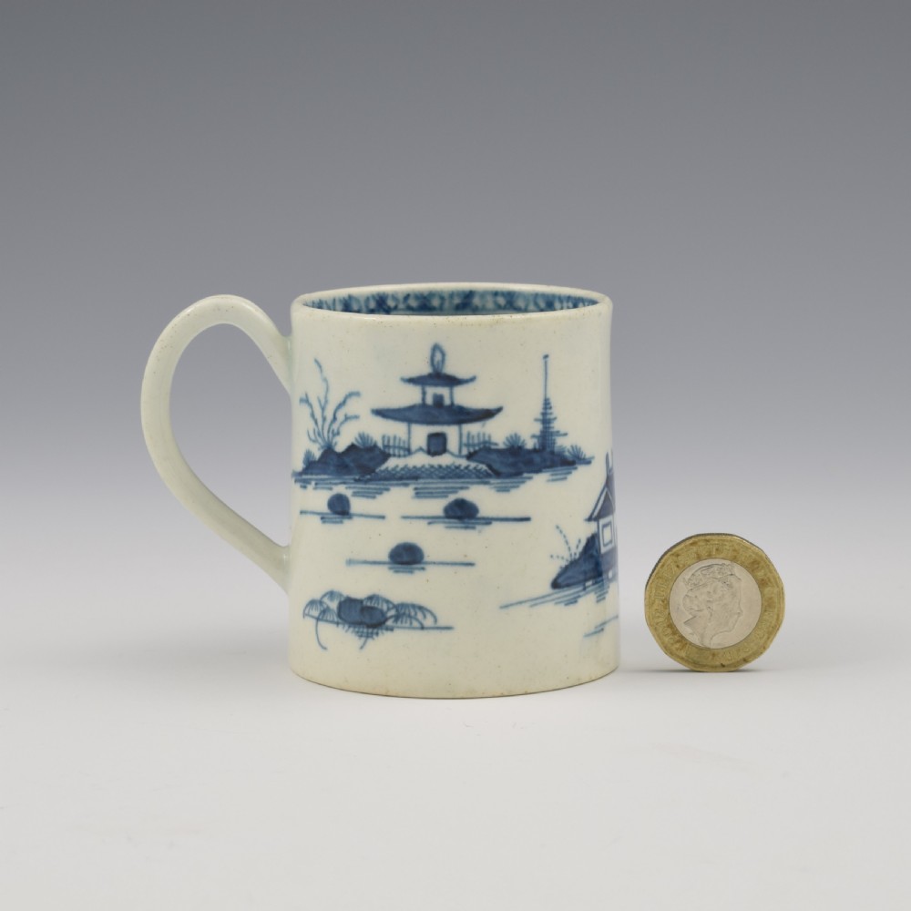 Rare First Period Worcester Small Porcelain Coffee Can Cannonball c.1760 View VII