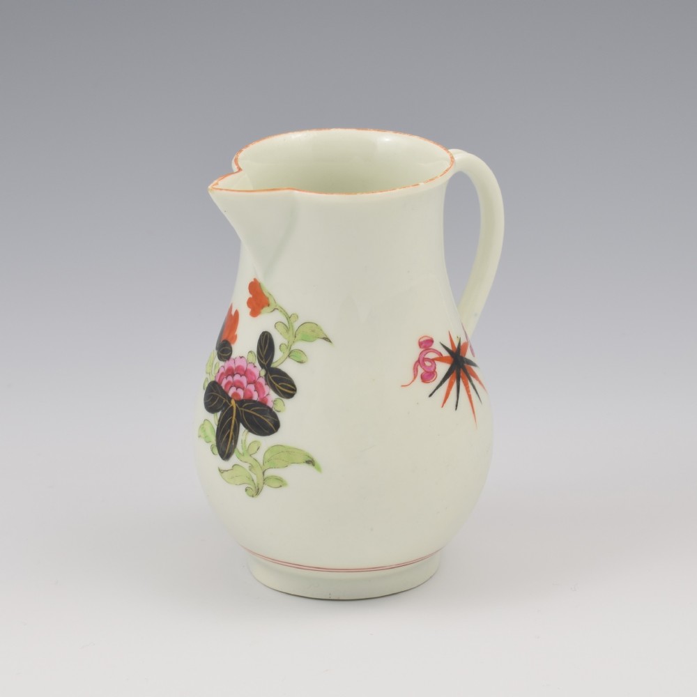 Rare First Period Worcester Porcelain Flash / Thunder & Lightning Sparrow Beak Milk Jug c.1770