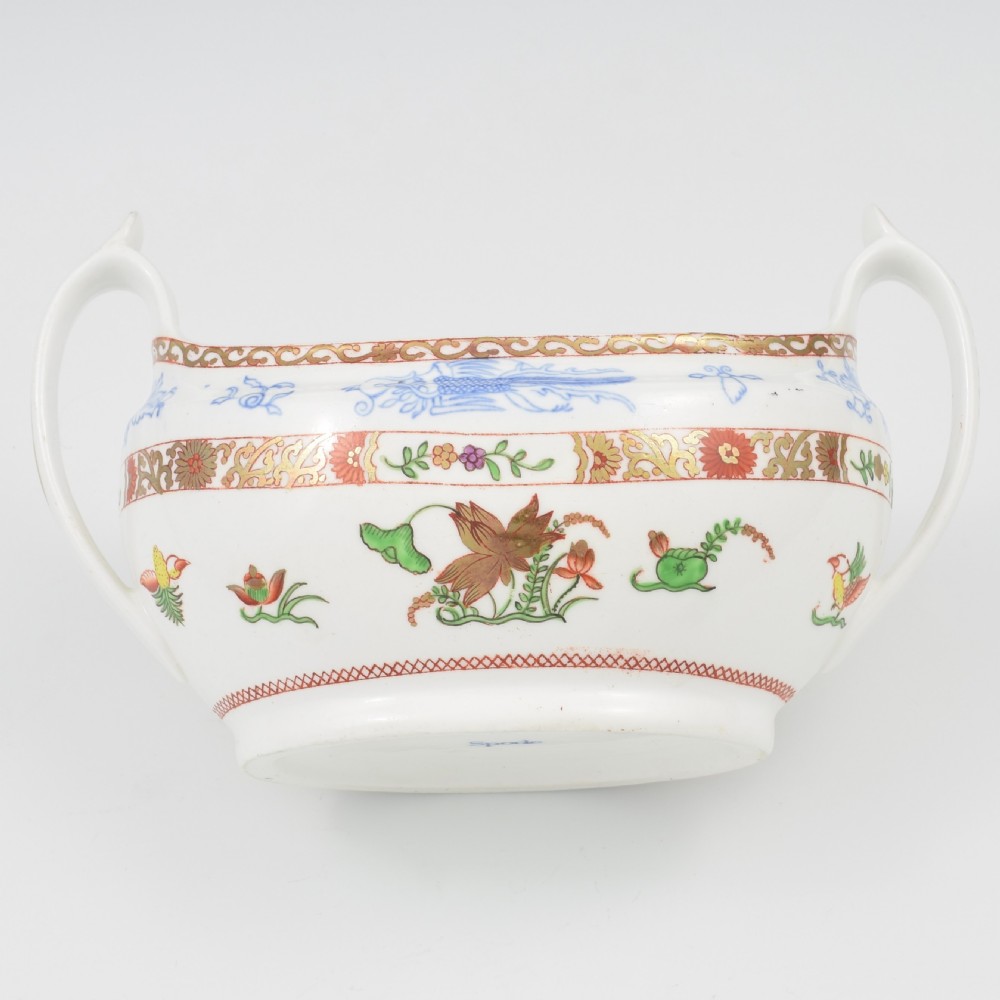 Fine Regency Spode Porcelain Oval Sucrier / Sugar Box Pattern 2638 c.1820 View VIII