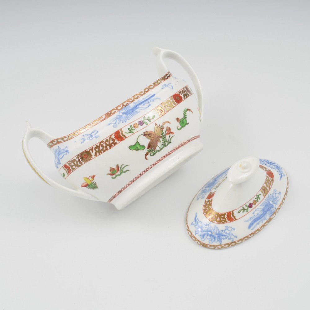 Fine Regency Spode Porcelain Oval Sucrier / Sugar Box Pattern 2638 c.1820 View IX