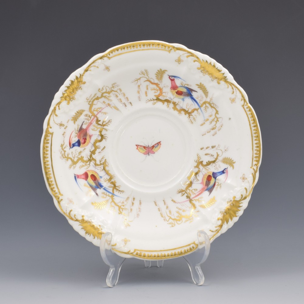 Stunning Davenport Porcelain Fancy Birds Tea and Coffee Cup & Saucer Trio Pattern 916 c.1830 View III