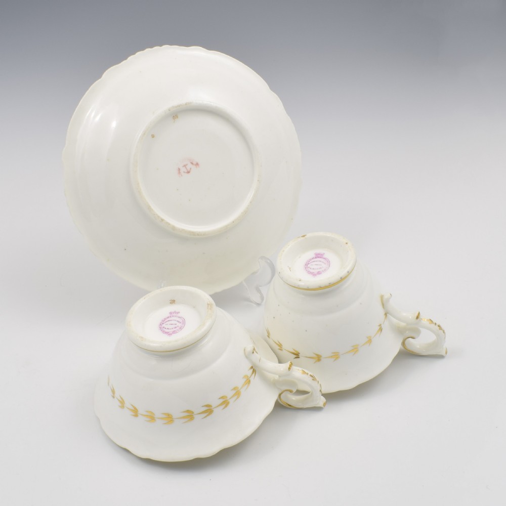 Stunning Davenport Porcelain Fancy Birds Tea and Coffee Cup & Saucer Trio Pattern 916 c.1830 View XV