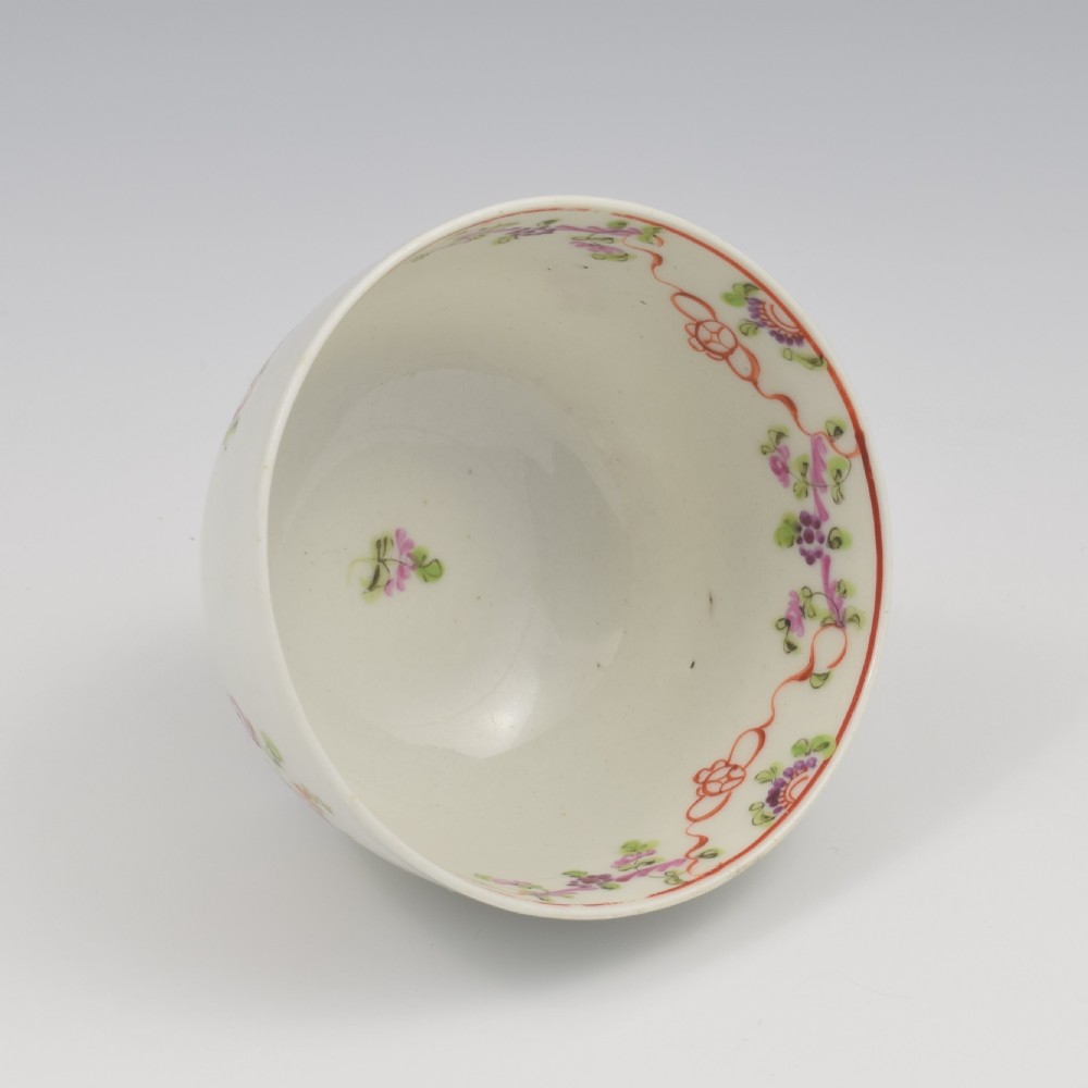Georgian New Hall Porcelain Tea Bowl & Saucer Knitting Wool Pattern 195 c.1795-1800 View VI