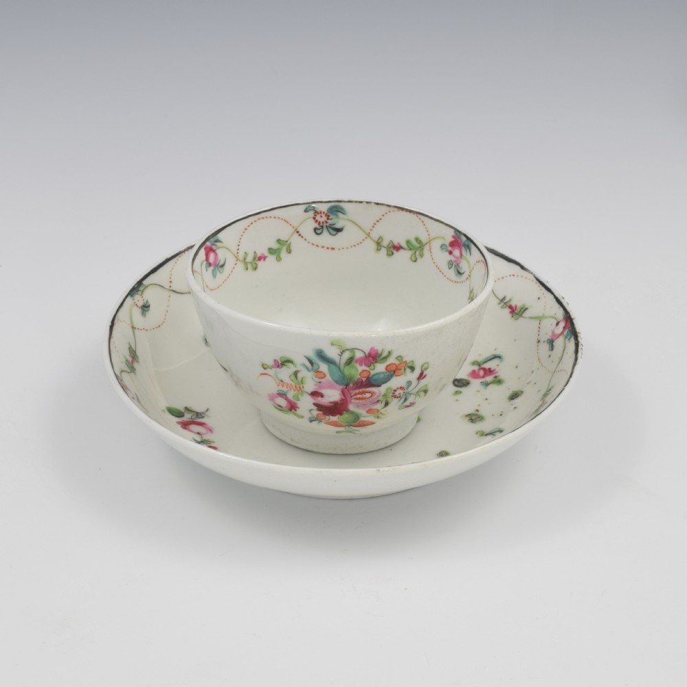 Georgian New Hall Porcelain Tea Bowl & Saucer Pattern 241 c.1800 View X