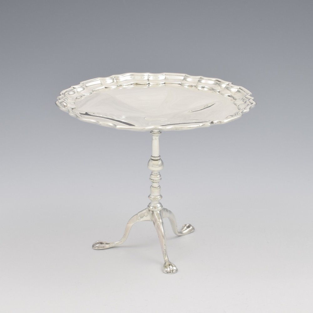 Stunning Miniature Silver Georgian Pie Crust Table Tazza / Bonbon Dish Goldsmiths Co. 1915