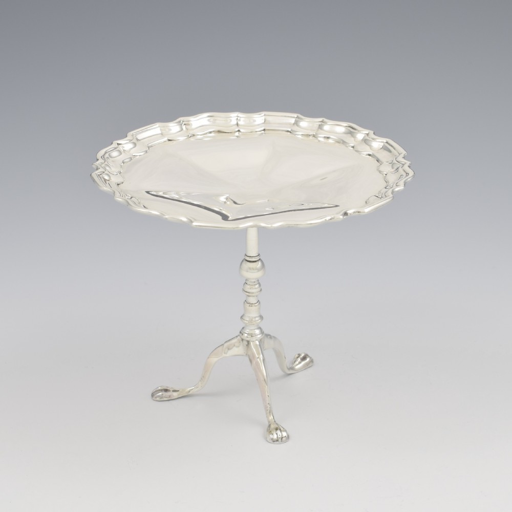 Stunning Miniature Silver Georgian Pie Crust Table Tazza / Bonbon Dish Goldsmiths Co. 1915 View II