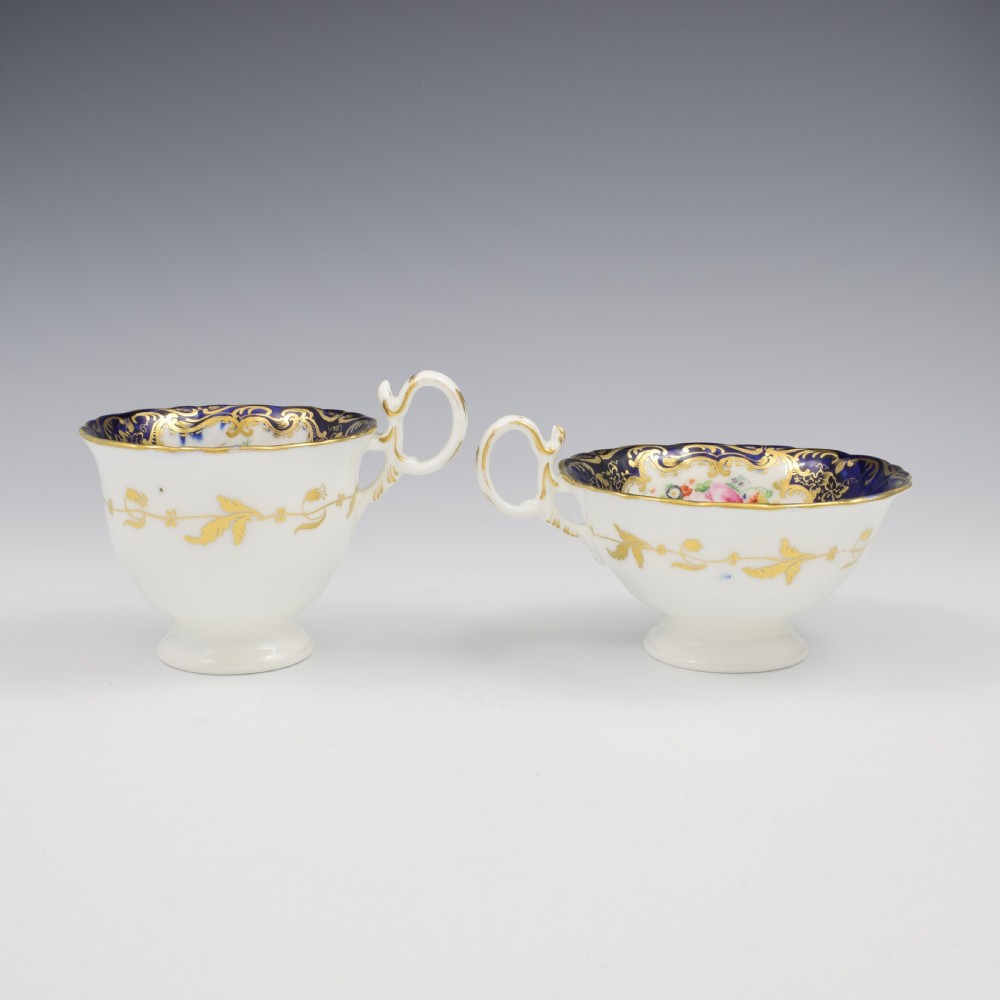 Stunning Coalport Porcelain Adelaide Tea & Coffee Cup & Saucer Trio c.1835 View IV