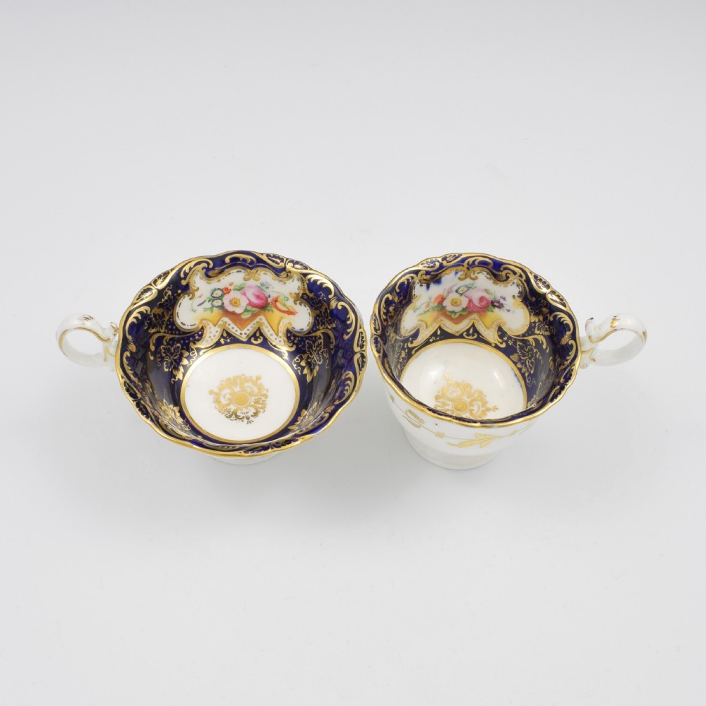 Stunning Coalport Porcelain Adelaide Tea & Coffee Cup & Saucer Trio c.1835 View VII