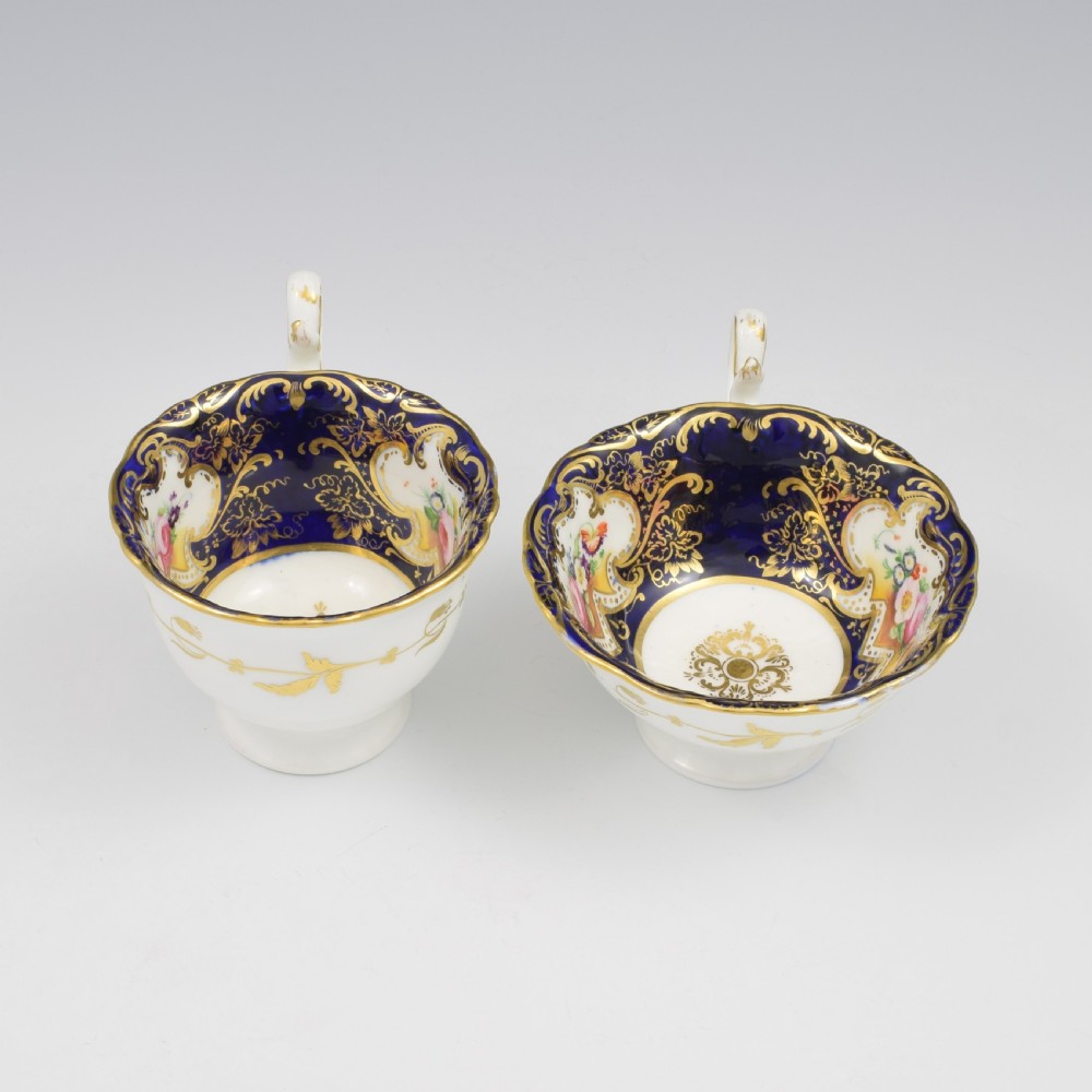 Stunning Coalport Porcelain Adelaide Tea & Coffee Cup & Saucer Trio c.1835 View IX
