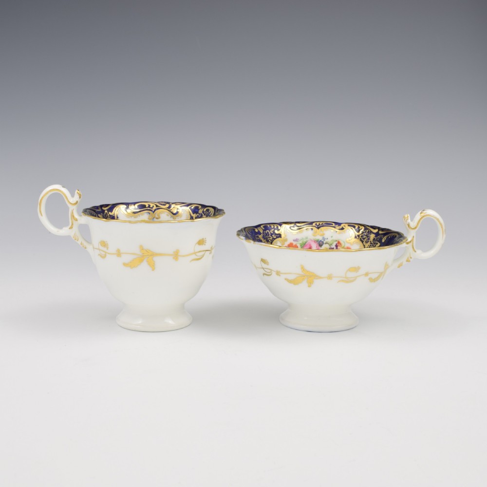 Stunning Coalport Porcelain Adelaide Tea & Coffee Cup & Saucer Trio c.1835 View X