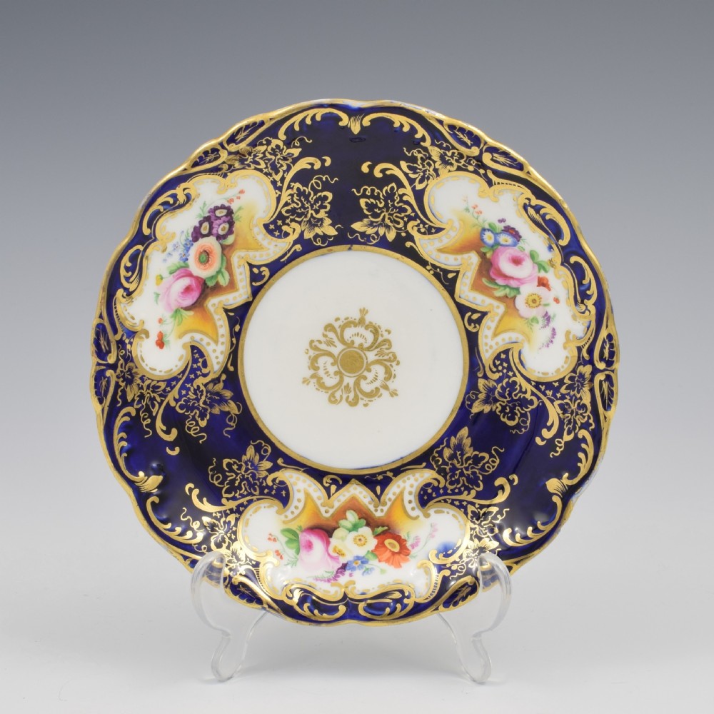 Stunning Coalport Porcelain Adelaide Tea & Coffee Cup & Saucer Trio c.1835 View XII